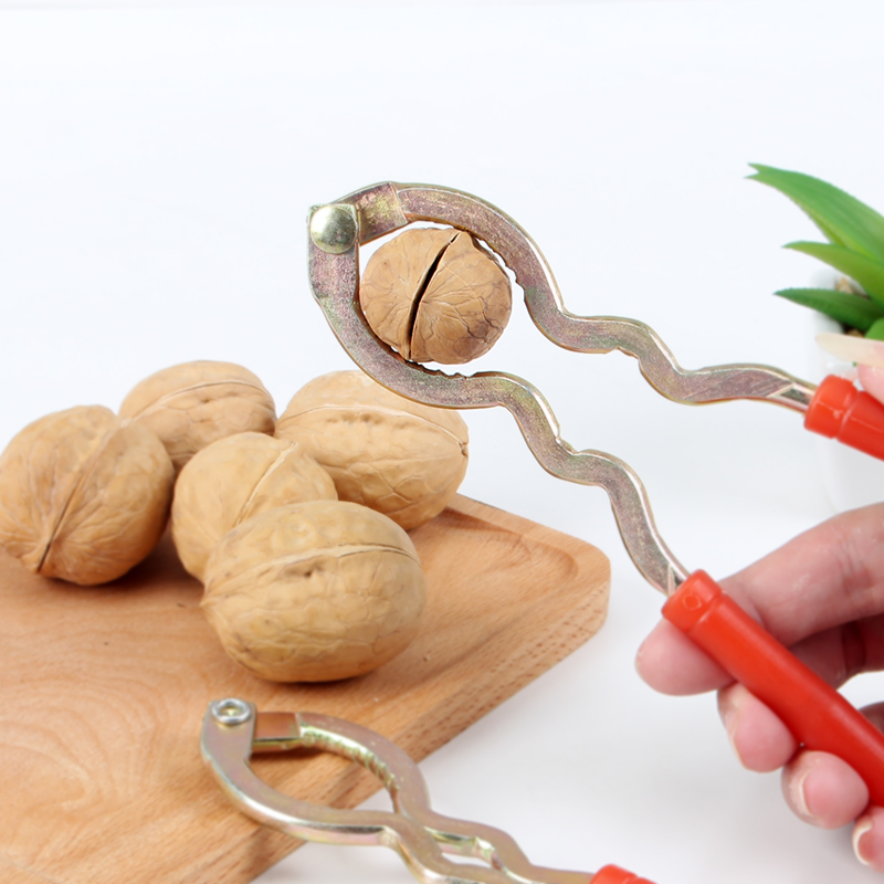 热销夹核桃的铁夹子_红柄核桃夹铁质核桃夹坚果夹碎裂器剥核桃钳 山