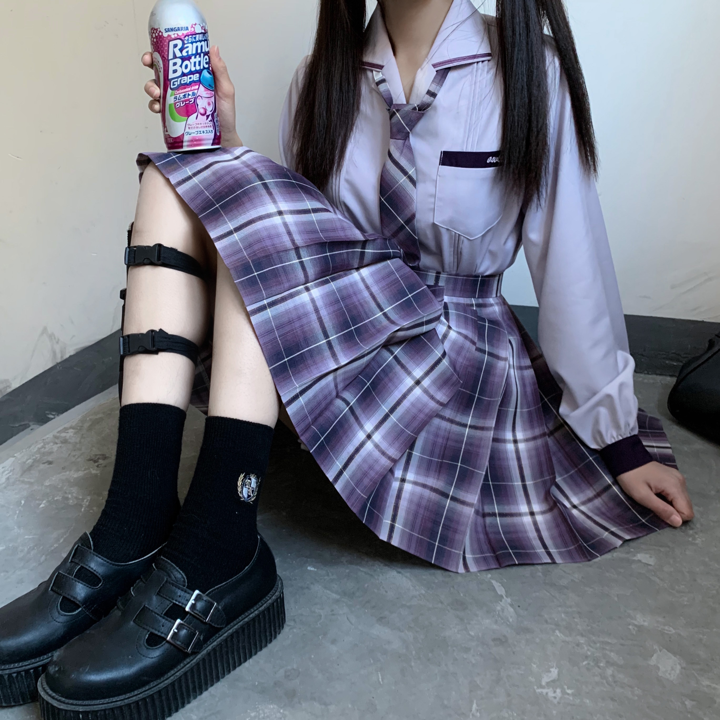 【神谕谛听】#现货# 夜间森息屋jk制服格裙 原创金线紫格