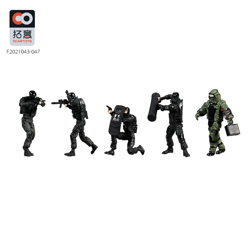 拓意xcartoys 微缩摄影小人道具 沙盘套装人偶 拆弹专家特警系列