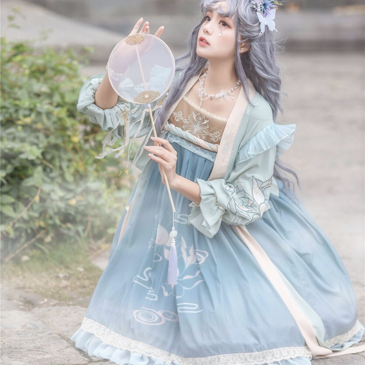 设计青荷中国风汉服改良少女汉元素lolita齐胸襦裙套装连衣裙优惠券