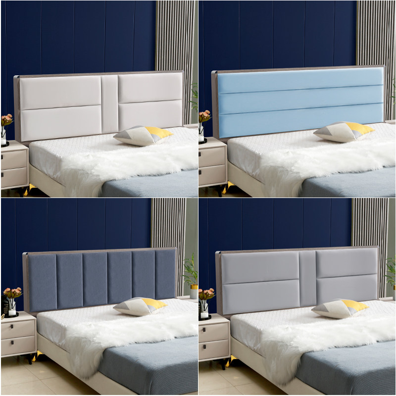 网红床头板软包免漆简约超薄轻奢床头靠背落地双人科技布床头单买