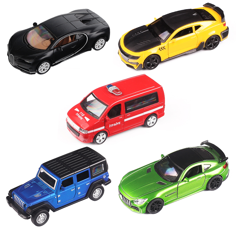 合金回力儿童玩具跑车模型仿真惯性金属小汽车男孩1-3岁5耐摔套装