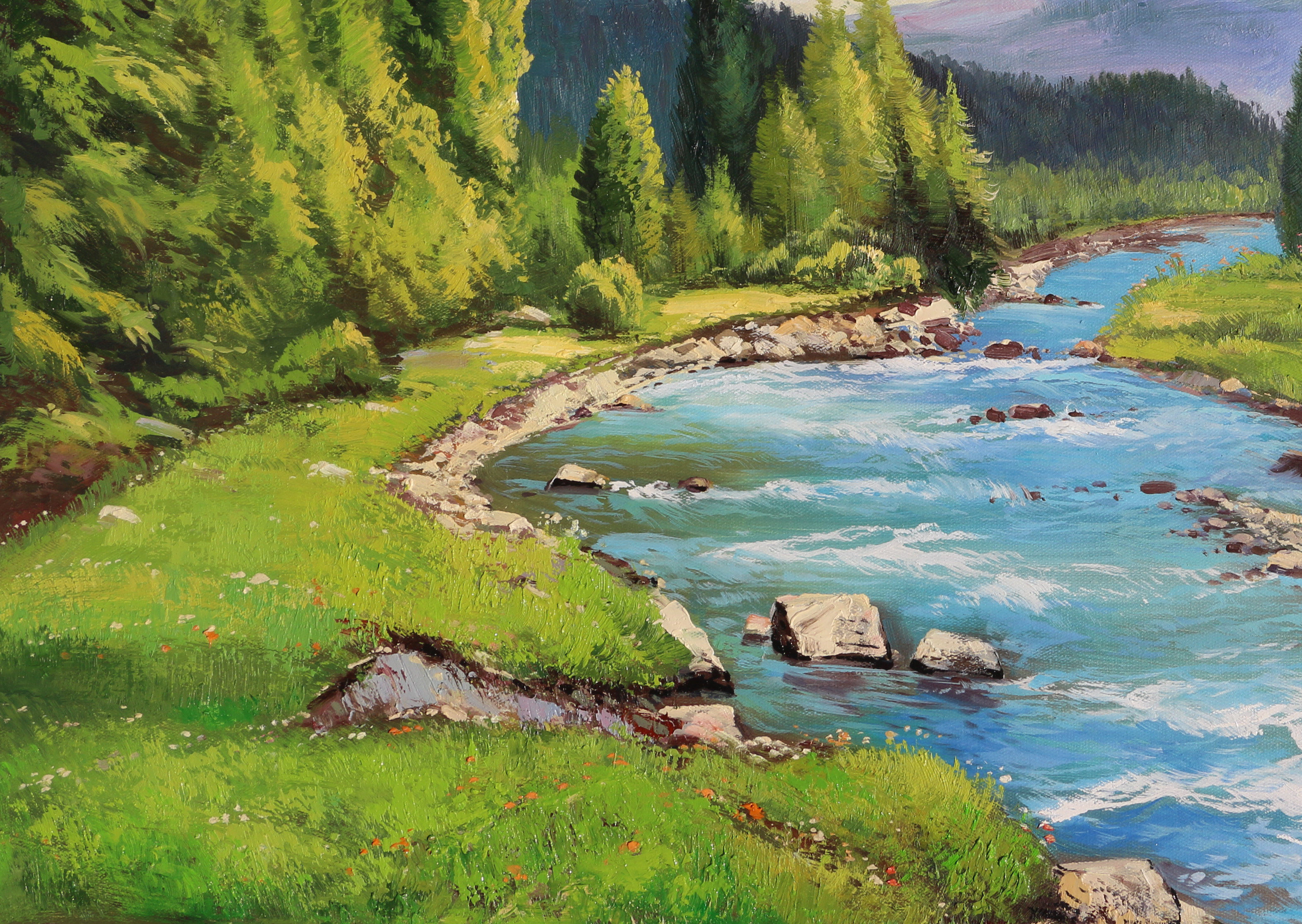 刘雪霞 《春景》 布面油画