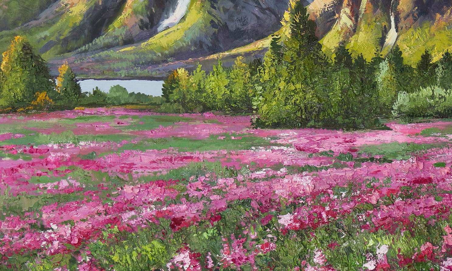 张洁《花海》 布面油画