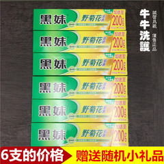 包邮6支装 正品黑妹牙膏黑妹野菊花清热降火 清新菊花口味 200克