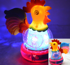 儿童玩具手提灯笼元宵灯笼元宵花灯新年灯笼新款电动托大公鸡乐园