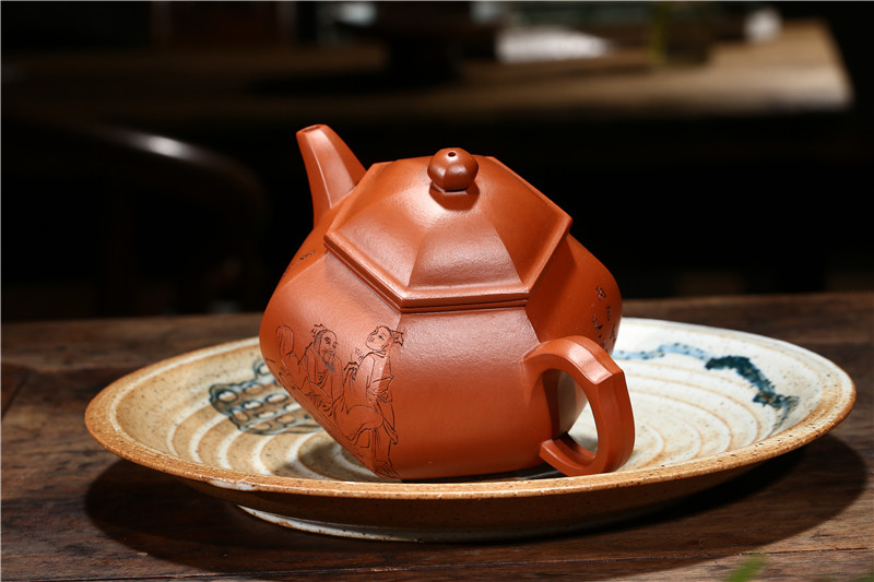 超薄胎【潘壶】王余平 全手工制作 工艺美术师 原矿朱泥