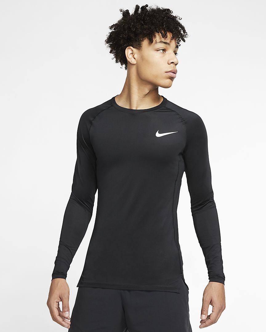 耐克正品nike pro速干衣透气训练紧身长袖男子健身衣bv5589