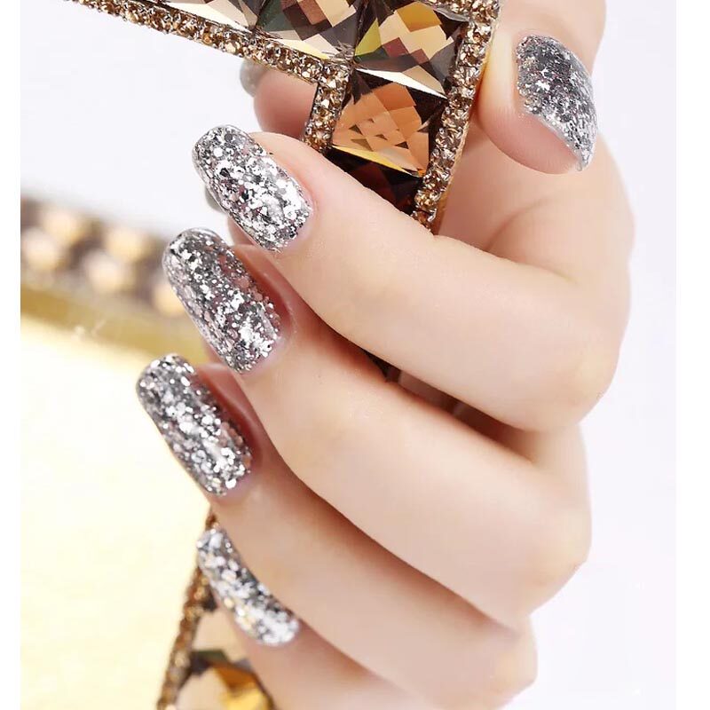 热销美甲光疗胶 璀璨_美甲大亮片彩胶钻石胶超闪镭射甲油胶渐变爆闪