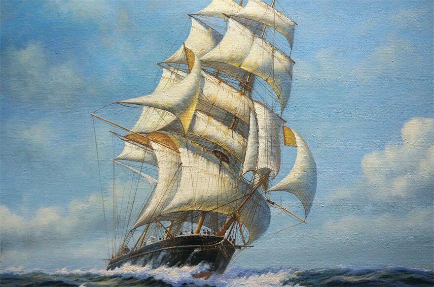(临摹品)francis a 《一帆风顺》布面油画