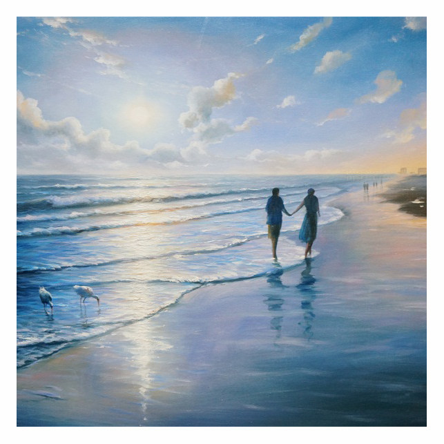 郑起先《浪漫手牵手》实力派画家