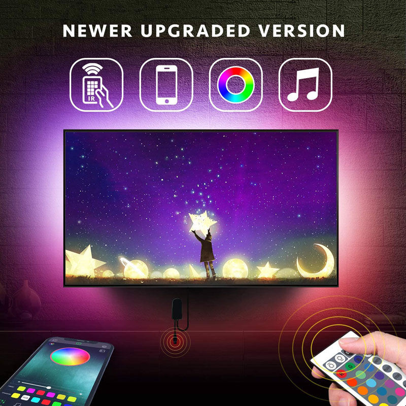 5v电视背景电竞氛围电脑led灯带彩色变色USB蓝牙遥控RGB灯条装饰
