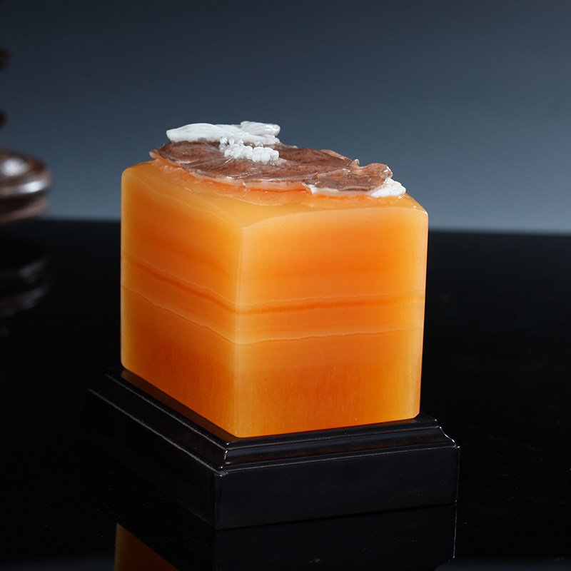 【桑田宝印】印尼金冻石俏色巧雕印章摆件家居摆饰