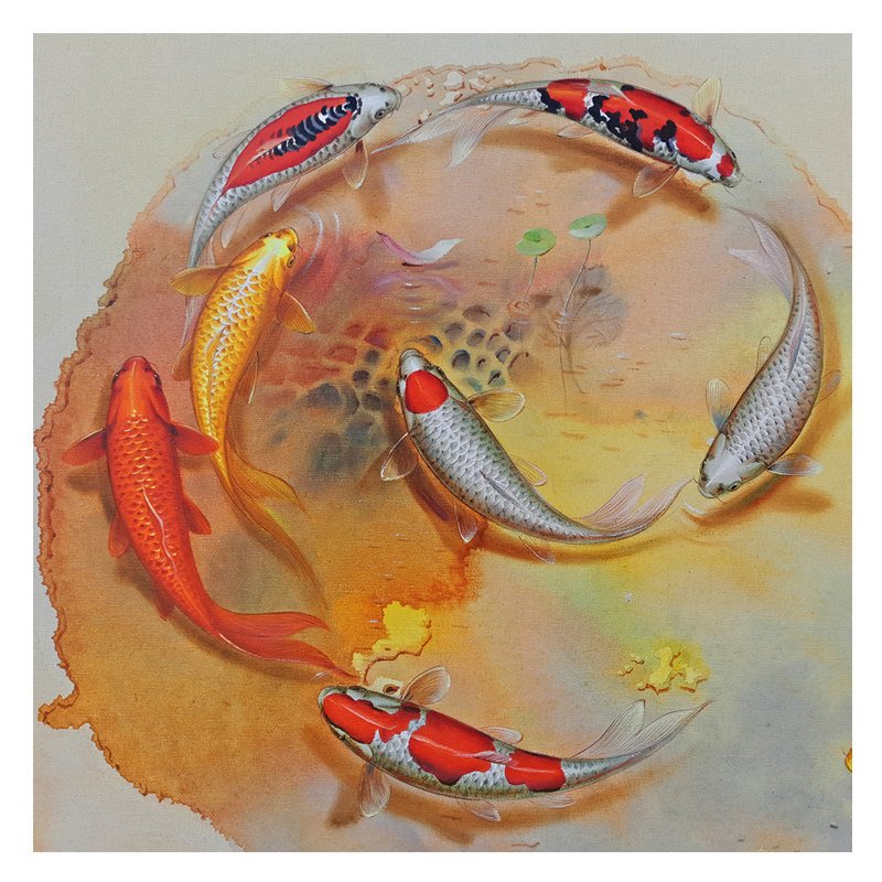 【双十二】 吴文健 《九鱼图-祥云》画鱼名家