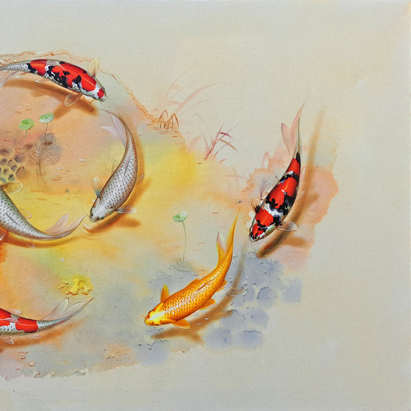 【双十二】 吴文健 《九鱼图-祥云》画鱼名家