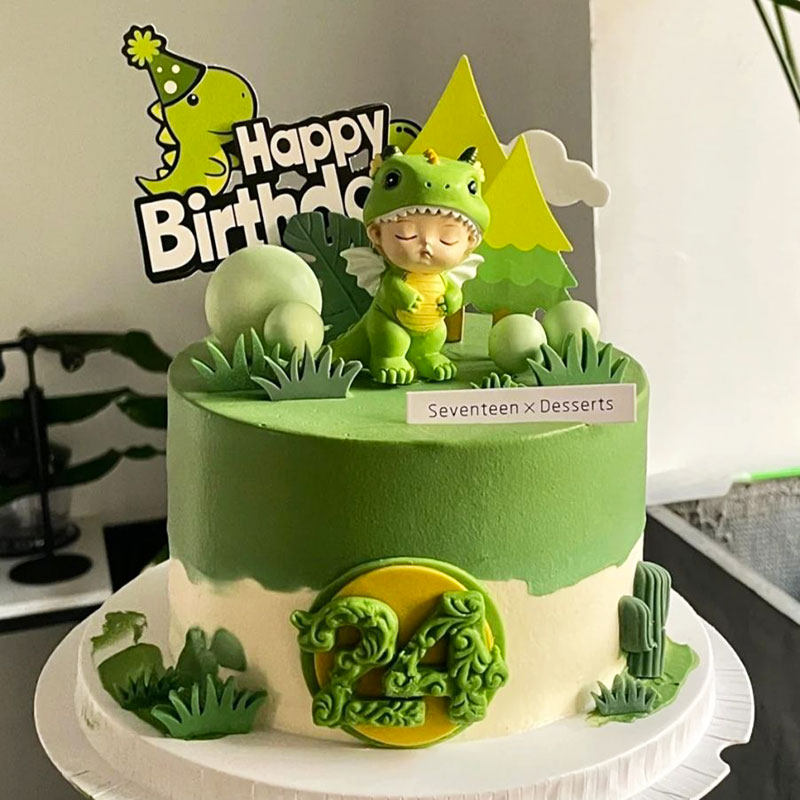 恐龙蛋糕装饰摆件插件插牌霸王龙男宝宝生日周岁儿童侏罗纪小恐龙