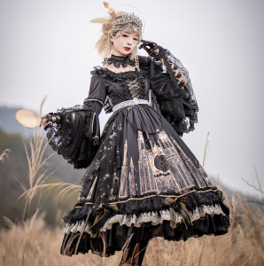 现货命运四重奏花嫁lolita哥特jsk无袖华丽礼服茶会款暗黑洛丽塔现货