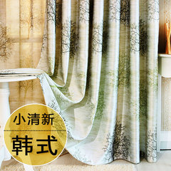 韩式小清新田园窗帘成品布料卧室窗纱特价清仓发财树简约现代客厅