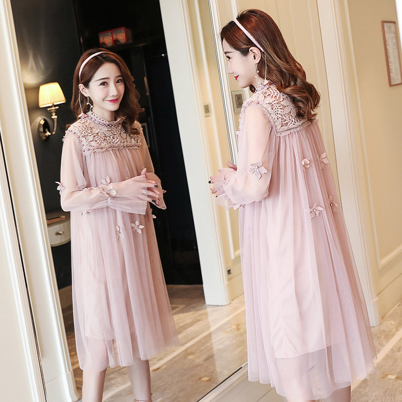 Maternity Dress Summer wear 2019 new pattern Spring fashion Gauze skirt suit Mid length version fashion Chao Ma Women dressin the Maternity/Maternal supplies/Nutrition , Maternity , Dress category - from Buy2taobao.com to provide professional Taobao agent buy service
