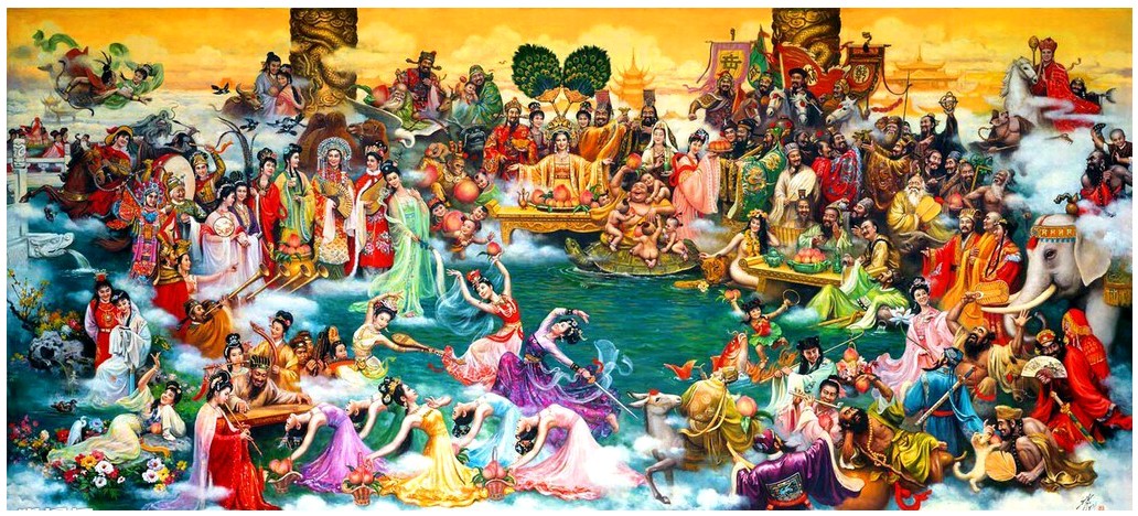 精准印花正品dmc十字绣群仙图全蟠桃盛宴中国十字绣套件