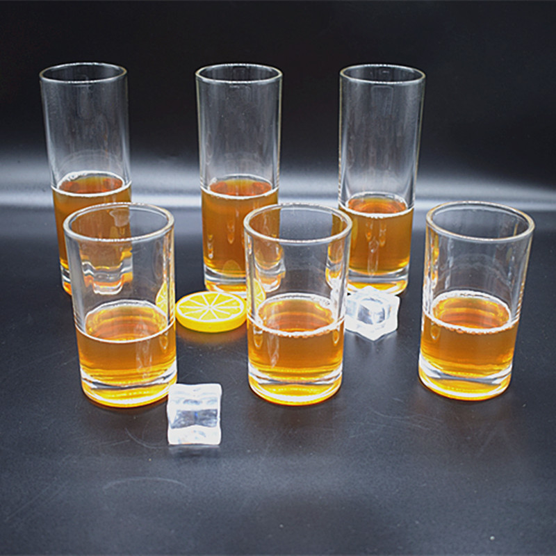直筒玻璃杯加厚耐热透明玻璃直身果汁啤酒杯家用 KTV酒店圆形水杯