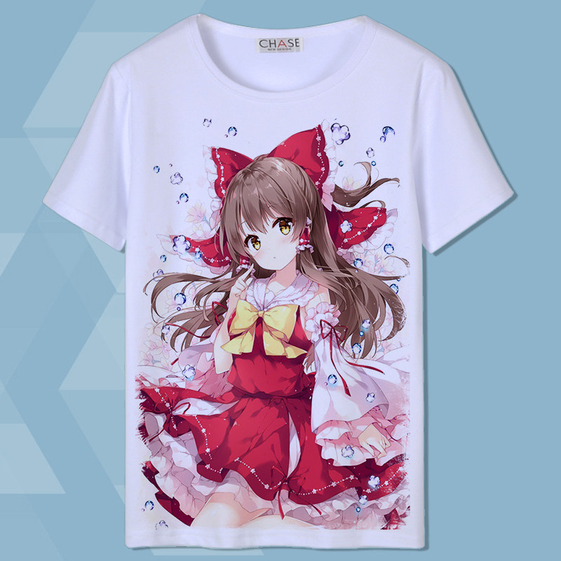 东方project博丽灵梦动漫周边短袖t恤衣服学生宽松大码二次元上衣