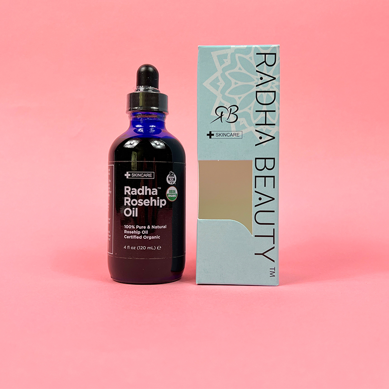 美国直邮 radha beauty玫瑰果油100%冷榨萃取精油滋养亮肤 120ml