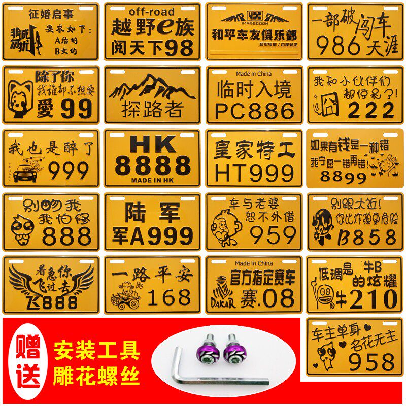 电摩车队车牌图片 车牌创意