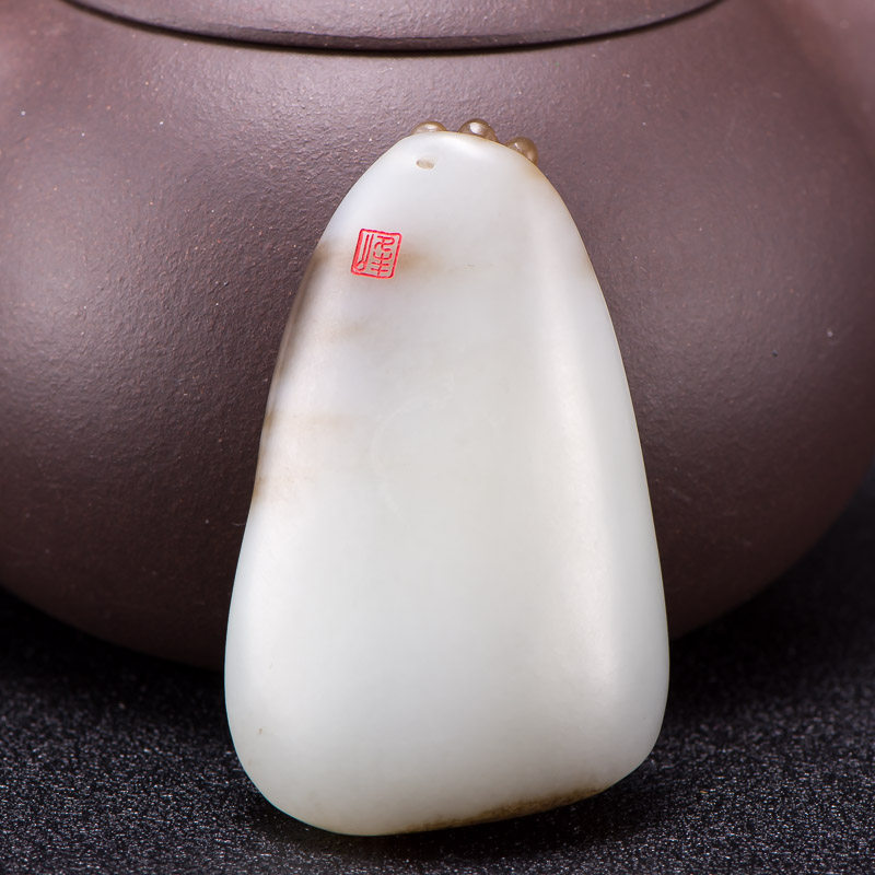 【直供】河南省玉石雕刻大师吴春强 龙行天下挂件 50.21g