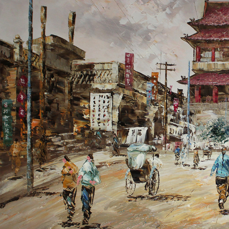 【双十二】邹志兴《美丽老北京03》大尺寸布面油画