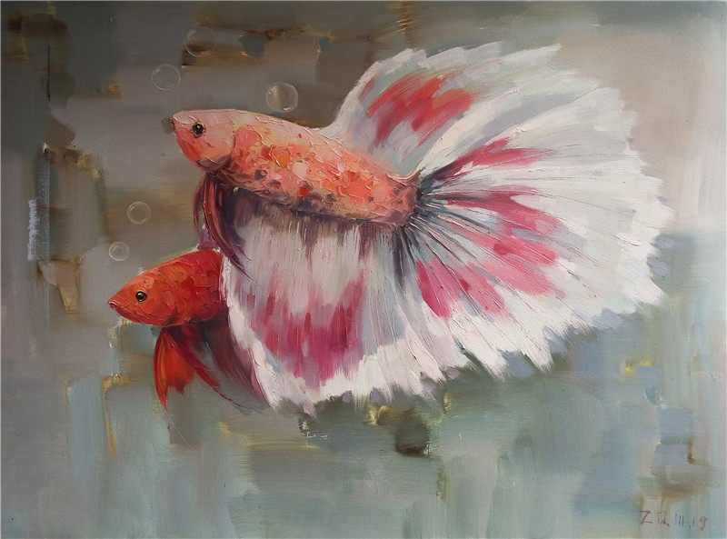 周青作品《热带鱼01》 90x120