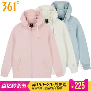 361度女装运动服外套卫衣开襟连帽长袖上衣2024春季新款跑步4009A