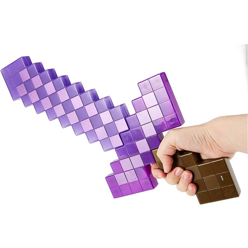 我的世界周边minecraft玩具钻石剑武器塑料剑模型史蒂夫头套装备