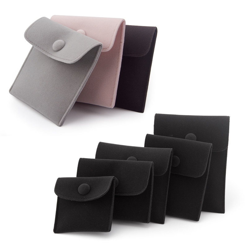 全新推荐珠粒绒按扣袋风琴款绒布袋子包装文玩袋子戒指礼品袋蓝色