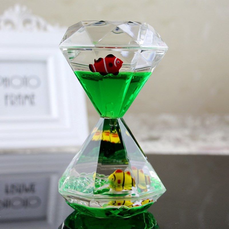 创意动感大钻石油滴油漏沙漏液体计时器儿童家居摆件礼品装饰工艺_4