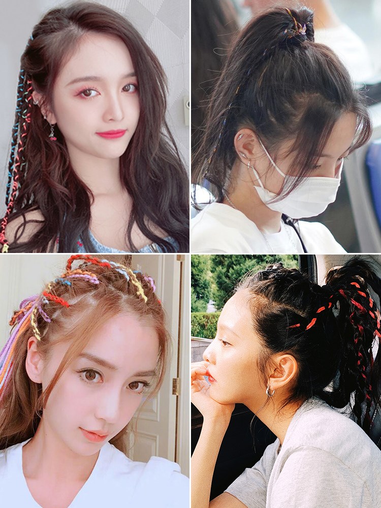 编发绳儿童编头发的彩绳脏脏辫头饰彩色丝带发带头绳子发绳女发饰