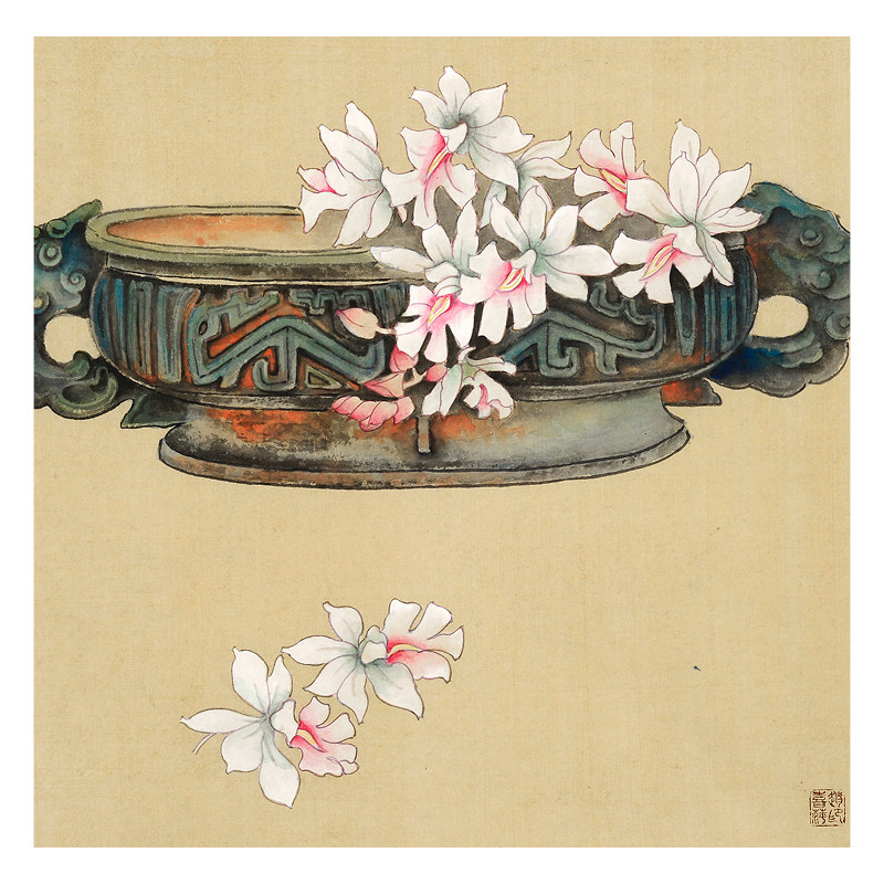 中央美院 赵喜萍《青铜系列六》著名工笔重彩画家