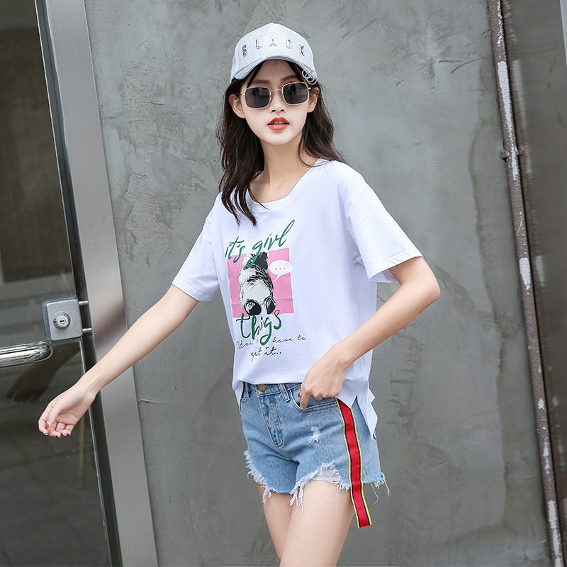 2019夏季新款女装韩版少女头像印花学生短袖女式t恤1688|ruв категории Женская одежда, футболка - от Buy2taobao.com для оказания профессиональной услуги покупки агента Taobao