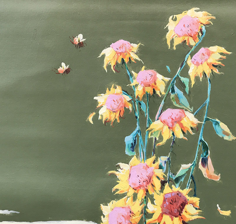 姚国庆《向阳》 油画作品60x120cm