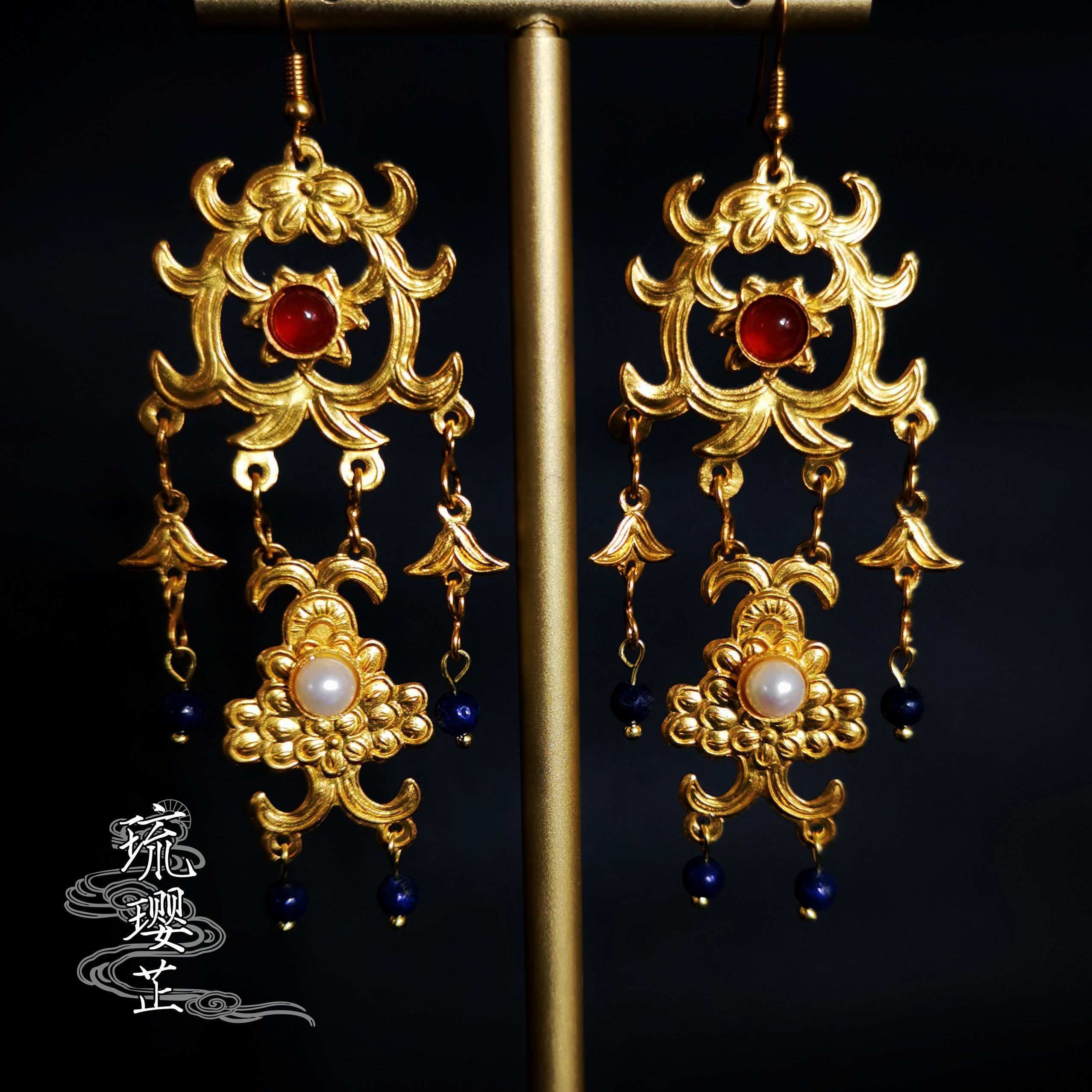 琉璎芷传统统匠首饰汉服配饰錾刻国风耳饰耳环耳环