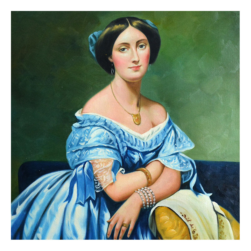 临摹 安格尔《布罗格利耶公主》布面油画