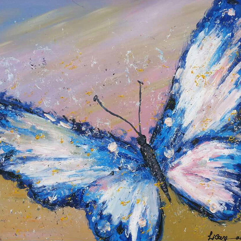 李强《蝴蝶》纸本水粉|小品50-60cm-2