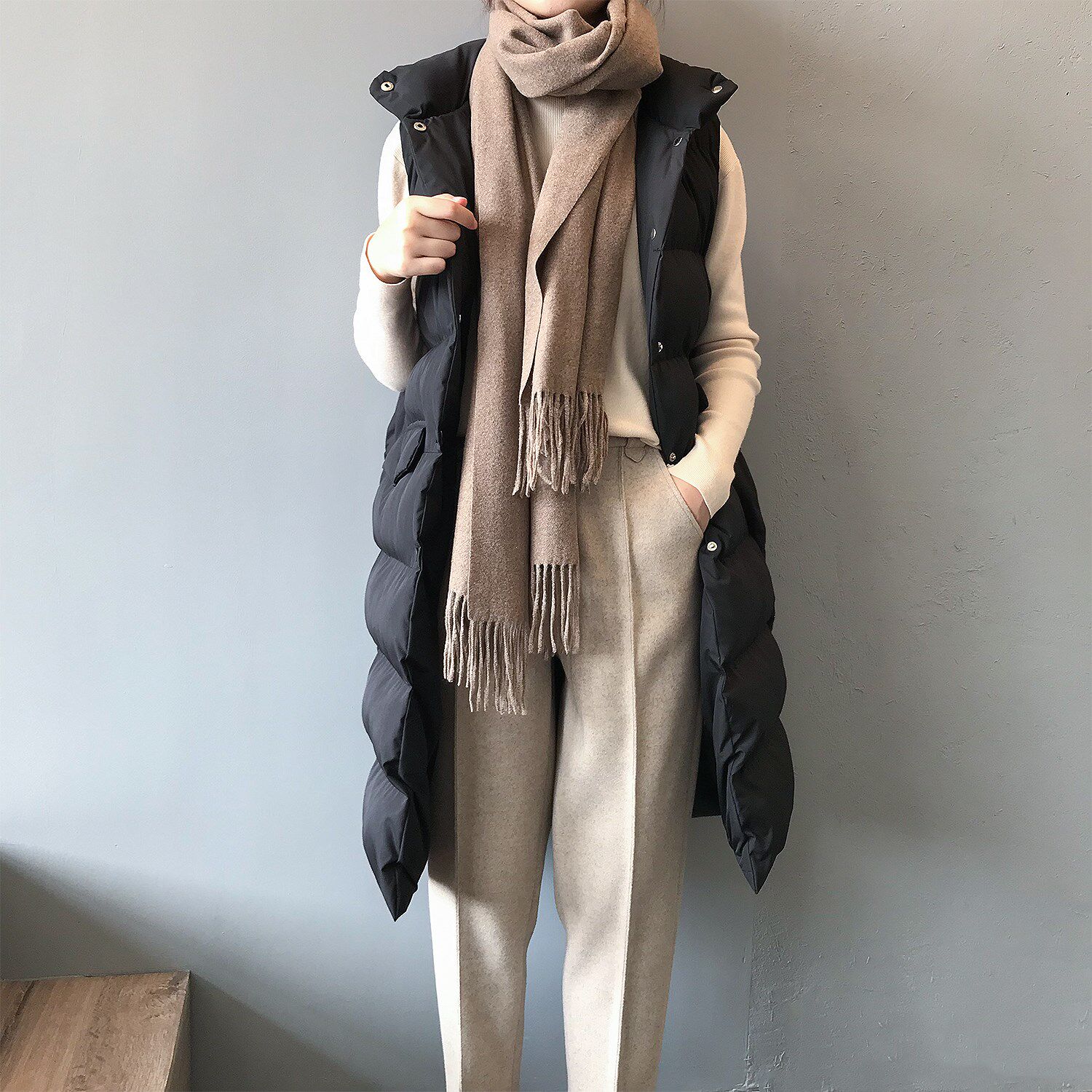 长款棉马甲女冬韩版过膝 百搭