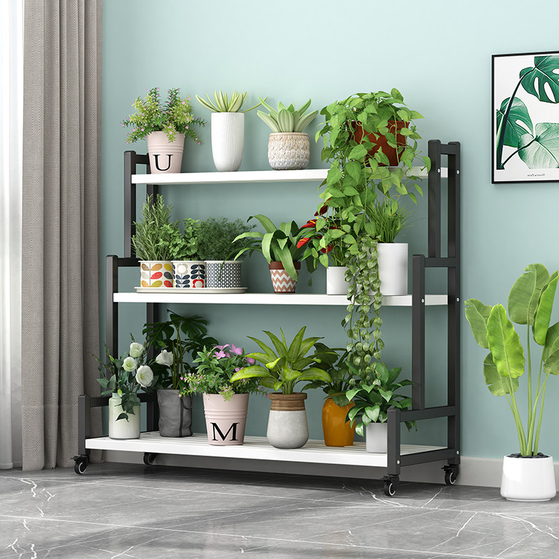 铁艺阶梯式花架置物架多肉客厅花架子阳台靠墙多层落地可