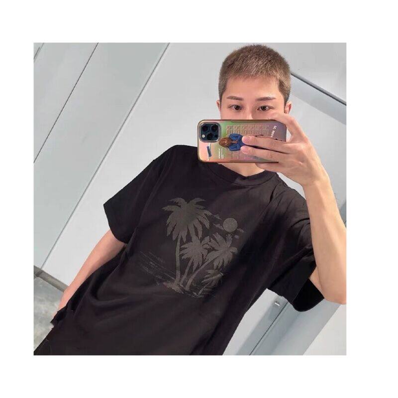 现货* 王嘉尔teamwang palm棕榈 "海滩之夜"胶囊设计短袖t恤男