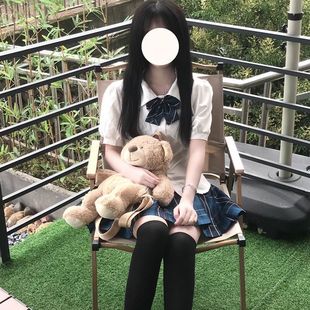 夏季新款日系甜美学院风辣妹纯欲风jk百褶裙女+收腰衬衫制服套装