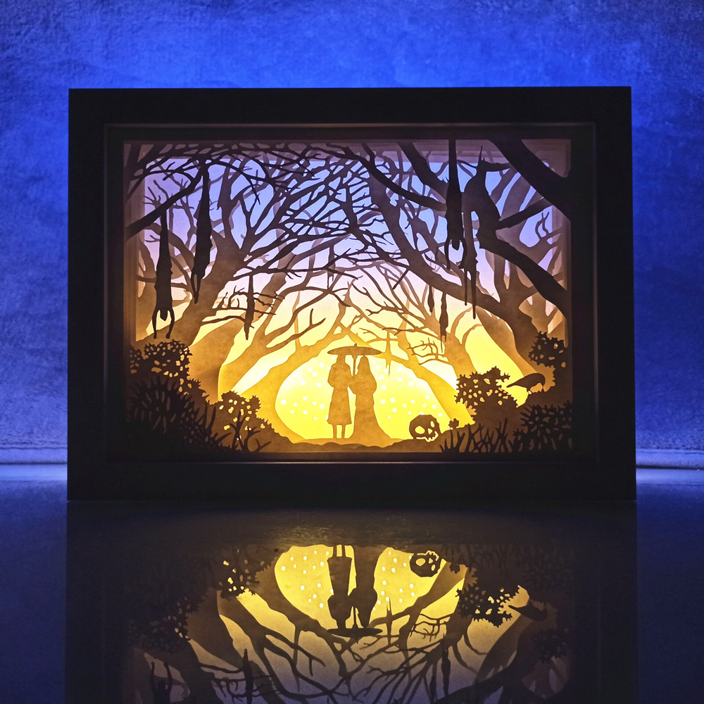 天官赐福纸雕灯diy材料花怜周边 立体光影纸刻灯箱剪影灯手工礼物