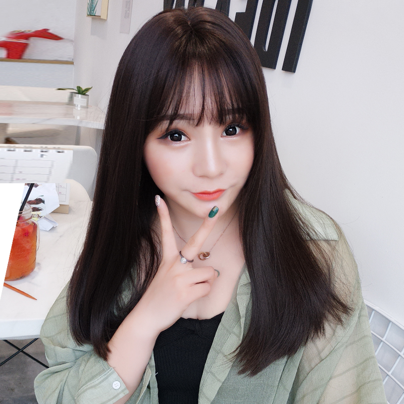 假发女长直发自然气质修脸头套自然空气刘海网红全头套式锁骨发|ruв категории кондиционер для волос/парик, парик, весь парик - от Buy2taobao.com для оказания профессиональной услуги покупки агента Taobao