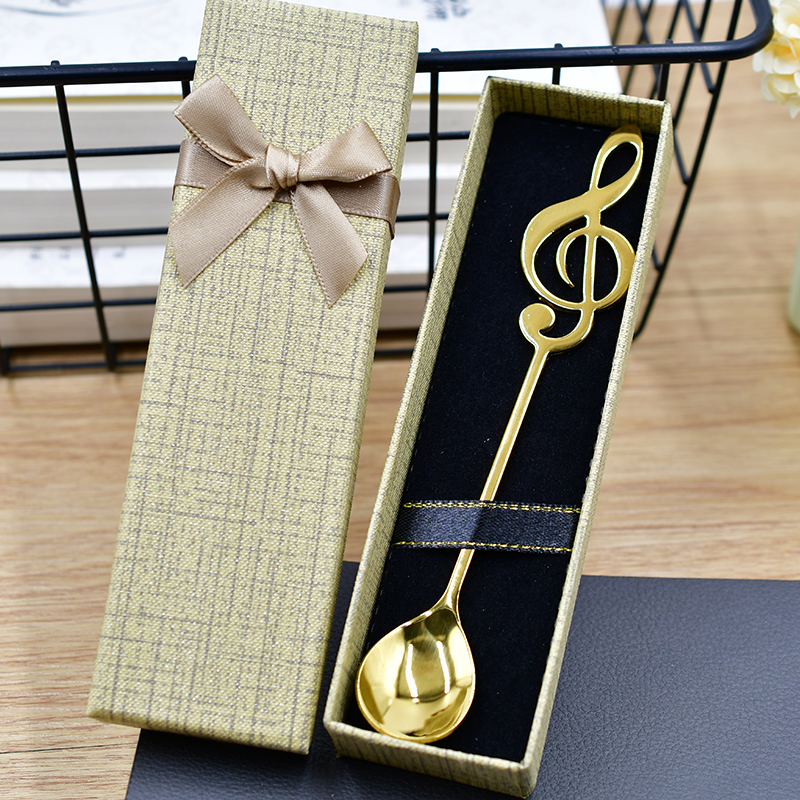 高音谱号咖啡勺高音符造型勺子创意音乐礼品学生儿童奖品可爱个性