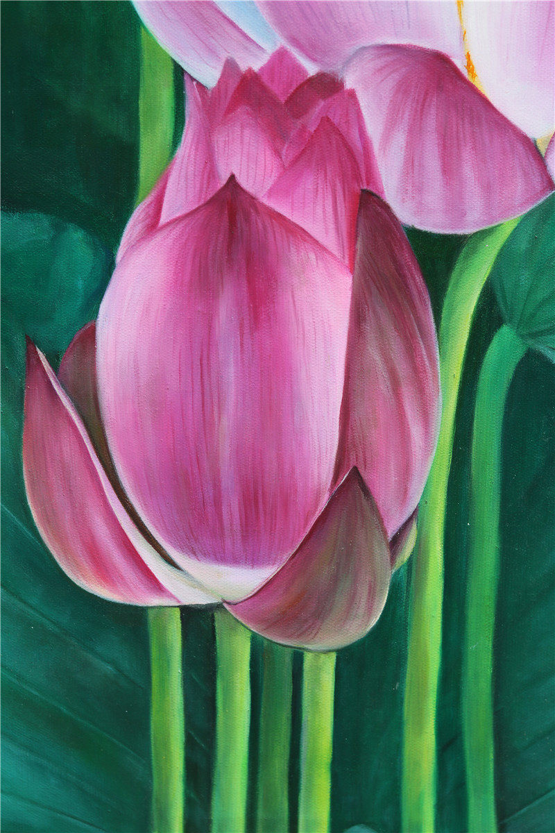 杨春牛《夏荷》布面油画